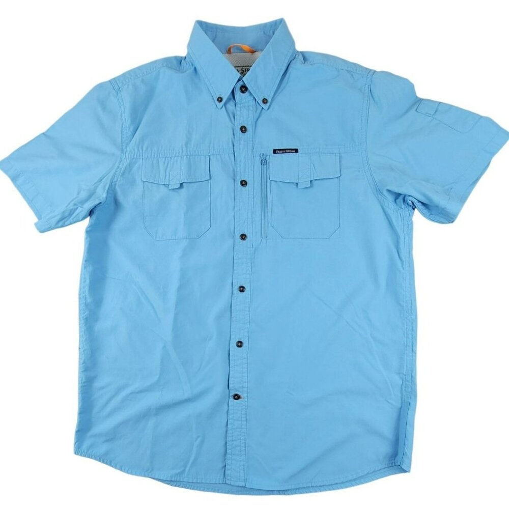 Field and Stream Mens Sport Fishing Shirt Blue Button Down Size Medium JH1638100